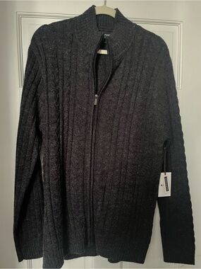 Sperry Men’s Charcoal Cable Zip Cardigan